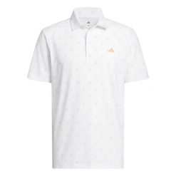 Koszulka polo z nadrukiem adidas ULT Esce. Białe koszulki polo męskie Adidas, m, z aplikacjami, z materiału, bez kołnierzyka, bez ramiączek, na golfa. Za 285.50 zł.