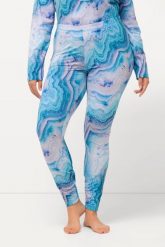 Damskie Funkcyjne legginsy narciarskie wzór marmurkowy z recyklingu. Niebieskie legginsy damskie Ulla Popken, plus size, bez wzorów, z elastanu. Za 223.99 zł.