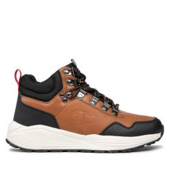 Sneakersy Champion. Brązowe półbuty chłopięce Champion, bez wzorów, bez zapięcia. Za 179.99 zł.