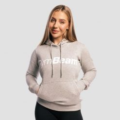 Bluza damska fitness z kapturem regular Athlete Grey. Szare bluzy damskie GYMBEAM, m, bez wzorów, z bawełny, z kapturem. Za 85.90 zł.