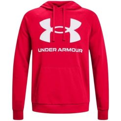 Męska Polarowa Bluza Treningowa Rival Big Logo. Czerwone bluzy męskie Under Armour, m, bez wzorów, z polaru, bez kaptura. Za 294.99 zł.
