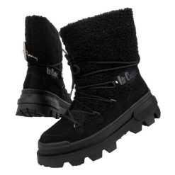 Buty śniegowce Lee Cooper LCJ-24-47-3148L czarne. Czarne obuwie sportowe damskie bez wzorów, z materiału, trekkingowe. Za 332.50 zł.