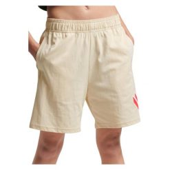 Spodenki turystyczne damskie Superdry Code Applique Boy. Białe szorty sportowe damskie Superdry., m, bez wzorów, z bawełny, sportowe, trekkingowe. W wyprzedaży za 135.00 zł.