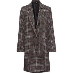 Płaszcz z materiału w optyce wełny bonprix szaro-biało-czerwony w kratę. Płaszcze damskie marki bonprix. Za 124.99 zł.