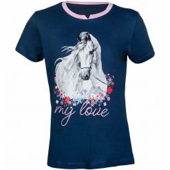 T-shirt dziewczęcy HKM Horse Spirit. Niebieskie t-shirty i topy dla dziewczynek HKM, bez wzorów, z materiału, bez ramiączek. Za 113.50 zł.