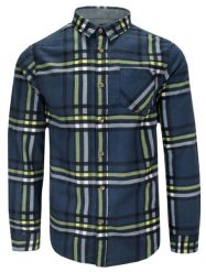 Koszula Casualowa Granatowa w Kratkę, 100% Bawełna, Prosty Krój, Grubsza z Kieszonką -Brave Soul. Niebieskie koszule męskie Brave Soul, na zimę, l, bez wzorów, z bawełny, casualowe, bez kołnierzyka, bez ramiączek. Za 89.00 zł.