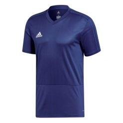 Koszulka męska adidas Condivo 18 Training Jersey. Niebieskie koszulki sportowe męskie Adidas, m, bez wzorów, z dzianiny, bez kołnierzyka, bez ramiączek, na fitness i siłownię, climacool (adidas). Za 96.99 zł.