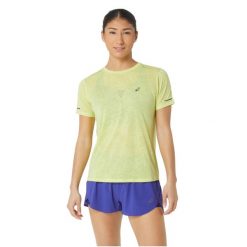 T-shirt sportowy z krótkim rękawem damski ASICS Metarun Pattern SS Top. Żółte koszulki sportowe damskie Asics, xs, bez wzorów, z poliesteru, bez kołnierzyka, bez ramiączek. W wyprzedaży za 200.70 zł.