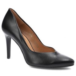 Czółenka damskie Clasicco, cholewka ze skóry naturalnej wnętrze wykończone skórą wkładka skórzana obcas smukły nosek wąski, czarne, 1916. Czarne czółenka damskie Clasicco, bez wzorów, z jeansu, biznesowe, bez obcasa, na obcasie, bez zapięcia. Za 314.99 zł.