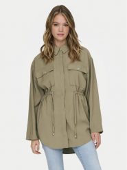 ONLY Kurtka koszulowa Nadine 15308614 Khaki Regular Fit. Brązowe kurtki damskie Only, s, bez wzorów, z wiskozy, bez kaptura. Za 119.99 zł.