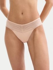 Triumph Stringi Breathe & Lift Smart 10226446 Beżowy. Brązowe stringi damskie Triumph, xl, bez wzorów, z syntetyku. Za 79.99 zł.