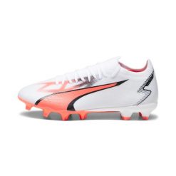 Buty piłkarskie męskie Puma Ultra Match Fg Ag. Białe buty sportowe męskie Puma, z materiału, bez zapięcia, do piłki nożnej. Za 196.37 zł.