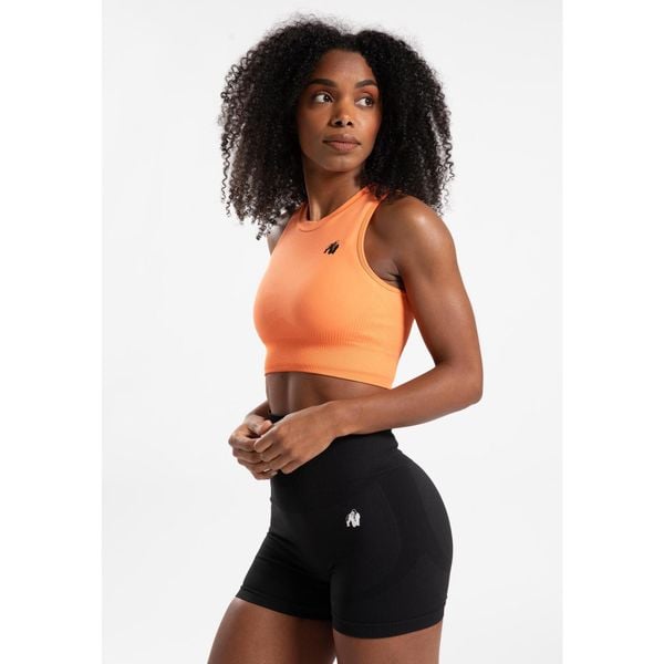 Olivia Bezszwowe Crop Top - Peach. Brązowe obuwie sportowe damskie GORILLA WEAR, bez wzorów, na fitness i siłownię. Za 190.00 zł.