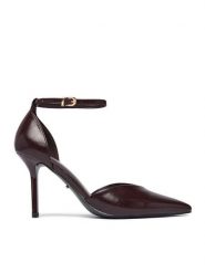 DeeZee Szpilki CEO-CD25-355-1 Bordowy. Czerwone szpilki damskie DeeZee, bez wzorów, ze skóry, bez obcasa, bez zapięcia. Za 149.99 zł.