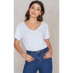 Rut&Circle T-shirt V Alina - White. Białe t-shirty damskie Rut&Circle, z elastanu. Za 64.95 zł.