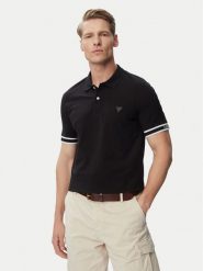 Guess Polo M6GP60 K3076 Czarny Regular Fit. Czarne koszulki polo męskie Guess, m, z aplikacjami, z bawełny, bez ramiączek. Za 299.99 zł.