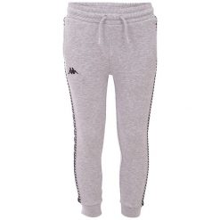 Spodnie treningowe dla dzieci Kappa Ireneus. Czarne spodnie sportowe dla chłopców Kappa, bez wzorów, z bawełny, sportowe. Za 59.90 zł.