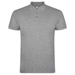 Męska Koszulka Polo Star Heather. Szare koszulki polo męskie ROLY, m, bez wzorów, z bawełny, retro, bez ramiączek. Za 63.99 zł.