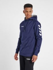 Bluza sportowa z kapturem męska Hummel Go Cotton Hoodie. Czarne bluzy męskie Hummel, na wiosnę, m, z aplikacjami, z bawełny, z kapturem. Za 168.00 zł.
