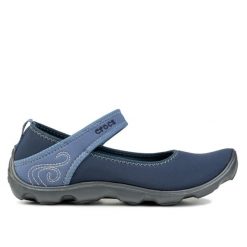 Buty unisex Crocs DUET BUSY DAY MARY JANE. Niebieskie obuwie sportowe damskie Crocs, bez wzorów, trekkingowe. W wyprzedaży za 79.00 zł.