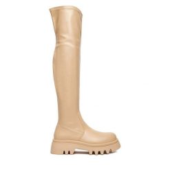 Kozaki DeeZee. Brązowe kozaki damskie DeeZee, bez obcasa, na płaskiej podeszwie. Za 259.99 zł.