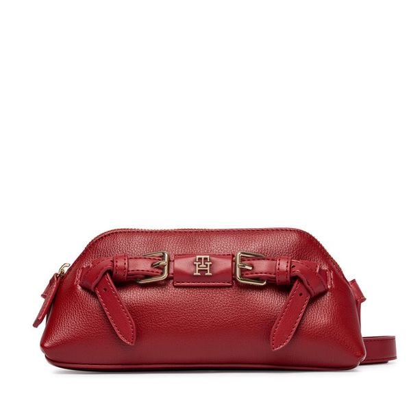 Torebka Tommy Hilfiger. Czerwone listonoszki damskie Tommy Hilfiger, bez wzorów, bez dodatków. Za 368.99 zł.
