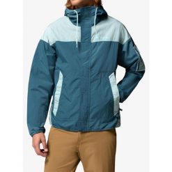 Kurtka przeciwwiatrowa Columbia Challenger II Windbreaker. Niebieskie kurtki sportowe męskie Columbia, bez wzorów, z softshellu, trekkingowe. Za 330.69 zł.
