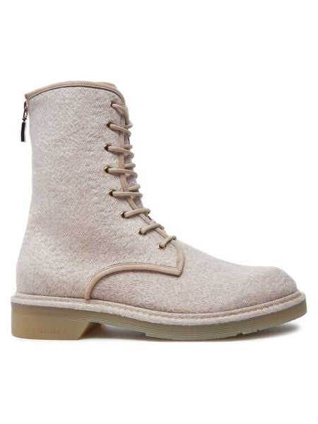 Max Mara Trzewiki Bakerzip 2424796072600 Beżowy. Brązowe botki damskie Max Mara, z materiału, bez obcasa, na płaskiej podeszwie, bez zapięcia. Za 2,339.00 zł.