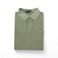 Second life - Męski polo z krótkim rękawem - Stan bardzo dobry. Brązowe buty sportowe męskie Ralph Lauren, m, bez wzorów, bez kołnierzyka, bez ramiączek, na golfa. Za 101.48 zł.