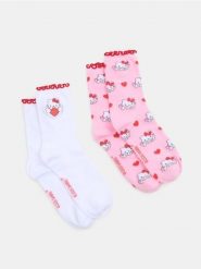 Długie skarpety 2 pack Hello Kitty - wielobarwny. Skarpety damskie Sinsay, bez wzorów. Za 12.99 zł.