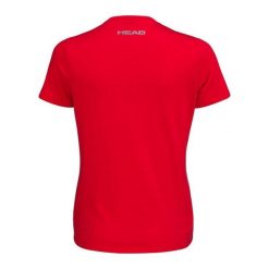 Koszulka z krótkim rękawem damska CLUB BASIC. Czerwone t-shirty damskie Head, xl, bez wzorów, z bawełny, sportowe, bez kołnierzyka. W wyprzedaży za 59.50 zł.
