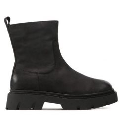 Botki Caprice. Czarne botki damskie Caprice, bez obcasa, na płaskiej podeszwie, bez zapięcia. Za 459.99 zł.