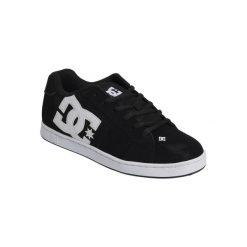Skórzane buty dla Mężczyzn NET Czarny. Czarne trampki męskie DC Shoes, bez wzorów, z gumy, bez zapięcia. Za 369.99 zł.