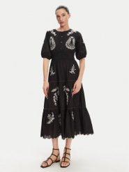 Pepe Jeans Sukienka codzienna Destiny PL953743 Czarny Regular Fit. Czarne sukienki damskie Pepe Jeans, na co dzień, l, bez wzorów, z bawełny, bez kołnierzyka, bez ramiączek, proste. Za 539.99 zł.