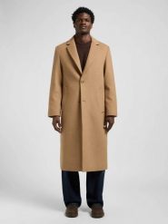 MĘSKI PŁASZCZ LEE LONG WOOL CAR COAT CAMEL 112371316. Brązowe kurtki męskie Lee, m, bez wzorów, bez kaptura. Za 299.99 zł.