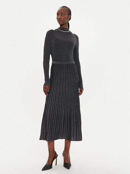 PINKO Sukienka dzianinowa Ismaele Abito 104443 A28U Czarny Regular Fit. Czarne sukienki damskie Pinko, xs, bez wzorów, z dzianiny, bez kołnierzyka, bez ramiączek. Za 789.99 zł.