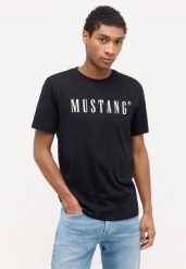 Męski T-Shirt Koszulka MUSTANG Style Austin Black 1014695 4142. Czarne t-shirty męskie Mustang, m, bez wzorów, z bawełny, klasyczne, bez kołnierzyka. Za 69.99 zł.