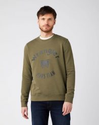 WRANGLER CREW SWEAT MĘSKA BLUZA KLASYCZNA IVY GREEN W6M8HYXIX 112141493. Zielone bluzy męskie Wrangler, m, bez wzorów, bez kaptura. Za 149.99 zł.