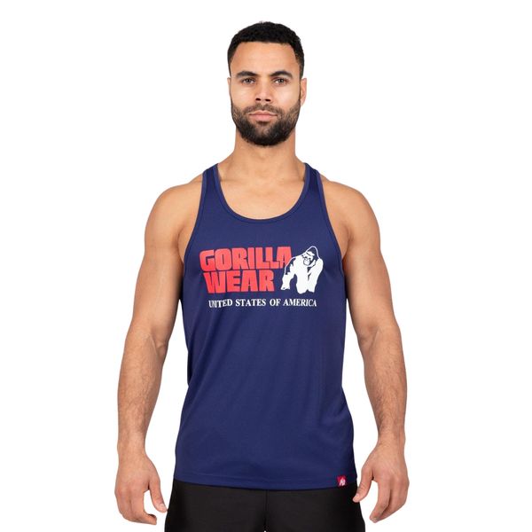 Tank top Gorilla Wear Classic. Niebieskie t-shirty męskie GORILLA WEAR, bez wzorów, sportowe, bez kołnierzyka. Za 178.00 zł.