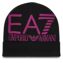 Czapka EA7 Emporio Armani. Czarne czapki i kapelusze męskie EA7 Emporio Armani, na zimę, bez wzorów. Za 109.99 zł.