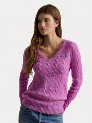 Polo Ralph Lauren Sweter 211971866504 Różowy Slim Fit. Czerwone swetry damskie Polo Ralph Lauren, s, bez wzorów, z wełny, bez kołnierzyka, bez ramiączek, bez kaptura. Za 1,199.00 zł.