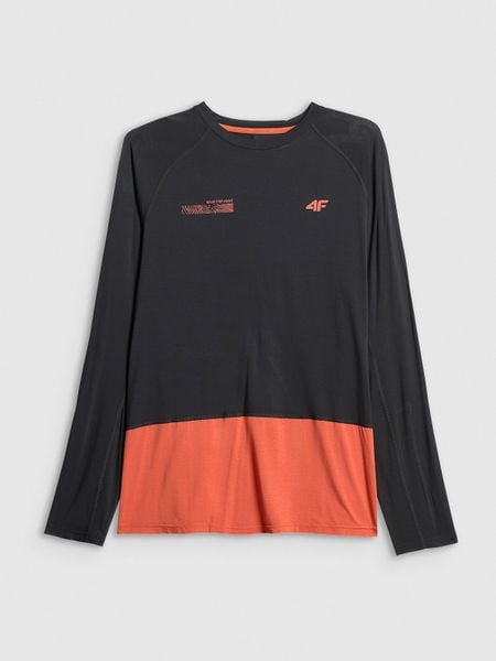 4F Longsleeve trekkingowy regular męski - czarny XXL. Czarne bluzki z długim rękawem męskie 4f, l, bez wzorów, z włókna, bez kołnierzyka. W wyprzedaży za 119.99 zł.