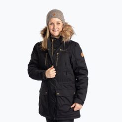 Kurtka zimowa damska Pinewood Finnveden Winter Parka. Czarne parki damskie Pinewood, na zimę, bez wzorów, z puchu, sportowe, bez kaptura. Za 739.99 zł.