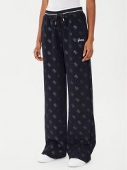Guess Spodnie dresowe V5BB00 K1902 Czarny Wide Leg. Czarne spodnie dresowe damskie Guess, xl, z aplikacjami, z dresówki. Za 269.99 zł.