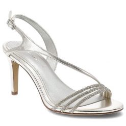 Sandały damskie Tamaris, cholewka z paskami z ozdobnymi kryształkami pasek wokół kostki z regulacją na metalową klamrę, srebrne, 1-28373-46 957. Szare klapki damskie Tamaris, bez wzorów, bez obcasa, na obcasie, bez zapięcia. Za 259.00 zł.