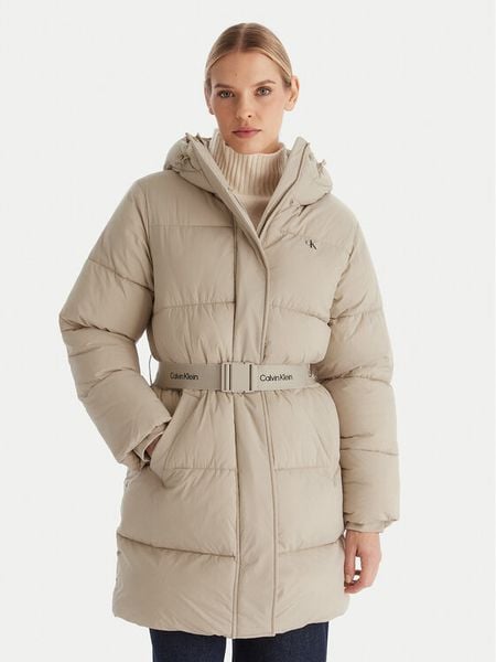 Calvin Klein Jeans Kurtka zimowa LV047D508G Beżowy Regular Fit. Brązowe kurtki damskie Calvin Klein Jeans, na zimę, s, bez wzorów, z jeansu, bez kaptura. Za 1,199.00 zł.