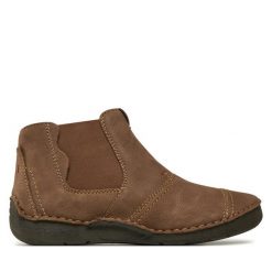 Sztyblety Josef Seibel. Brązowe botki męskie Josef Seibel, bez wzorów, bez zapięcia. Za 319.99 zł.