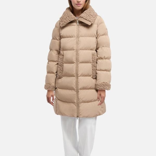 Kurtka GEOX W VILDE Jasnobrązowy. Brązowe kurtki damskie Geox, bez wzorów, z tkaniny, bez kaptura. Za 655.99 zł.