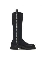 LOVE MOSCHINO Kozaki JA26103G1PIM400A Czarny. Czarne kozaki damskie Love Moschino, z materiału, bez obcasa, na płaskiej podeszwie. Za 1,099.00 zł.