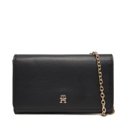 Torebka Tommy Hilfiger. Czarne torebki do ręki damskie Tommy Hilfiger, bez wzorów, wizytowe, bez dodatków. Za 269.99 zł.